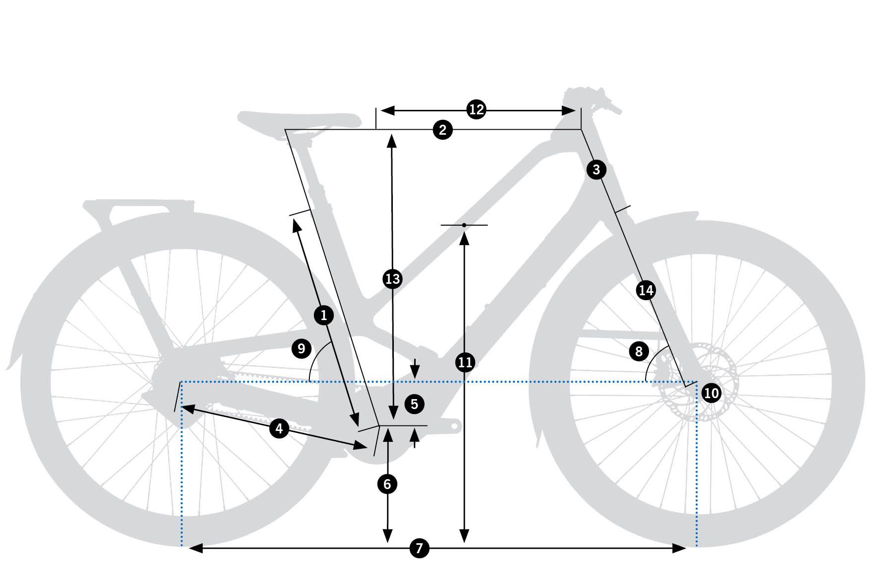 Orbea Diem 20 2026 – schemat geometrii ramy