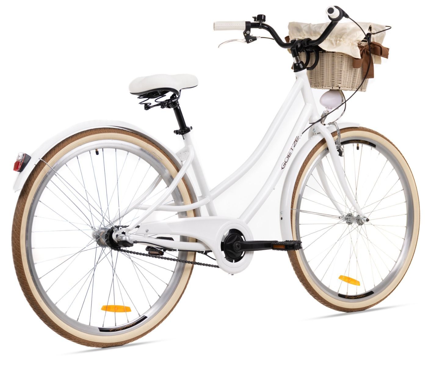 Rower miejski damski Goetze Duo 28 3b w białym kolorze