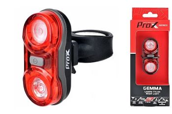 Lampka rowerowa ProX Gemma tylna 2xLed 0,5W baterie AAA
