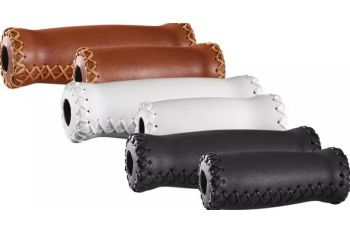 Chwyty rowerowe eko skóra brązowe do Gripshift