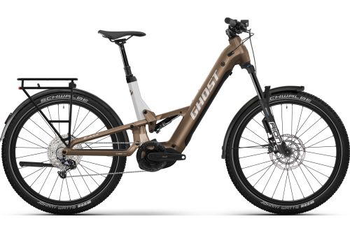 Rower elektryczny górski damski z bagażnikiem i błotnikami Ghost E-ASX ABS EQ Low