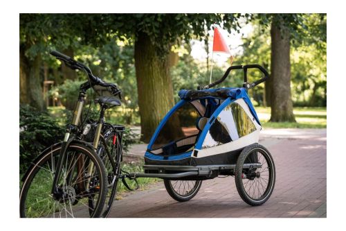 Przyczepka rowerowa dla 2 dzieci Kross Joy 2 amortyzowana 5