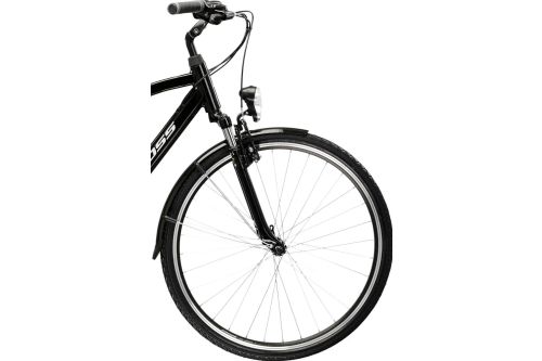 Rower trekkingowy miejski turystyczny Kross Trans 1.0z męską ramą dla mężczyzny 28 L czarny kolekcja 2025 1