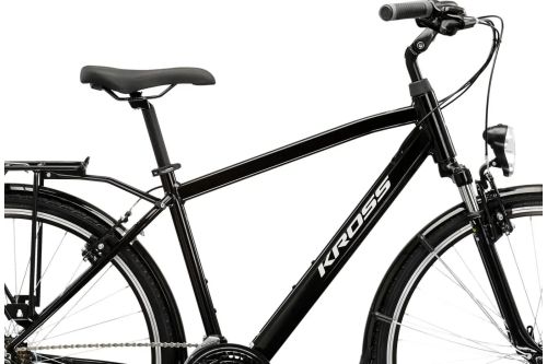 Rower trekkingowy miejski turystyczny Kross Trans 1.0z męską ramą dla mężczyzny 28 L czarny kolekcja 2025 3