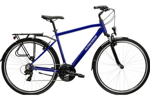 Rower trekkingowy miejski turystyczny Kross Trans 1.0z męską ramą dla mężczyzny 28 L niebieski kolekcja 2025