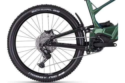 Rower górski elektryczny trail Kellys Theos R30 P magic green - napęd i damper