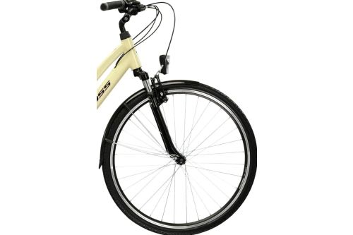 Rower trekkingowy damski miejski Kross Trans 1.0 beżowy - przód