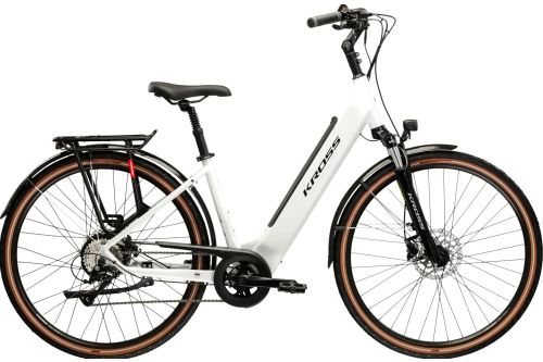 Rower trekkingowy damski Kross Trans Hybrid 1.0 biały  - bok