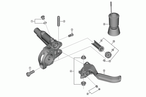 Rysunek Techniczny Klamka Shimano Saint BL-M820